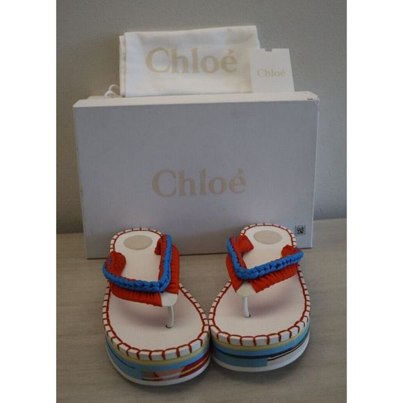 Chloe C22U620Y2 Women’s Sz 39 / US 9 Multicolor Lou Flat Platform Sandals $595 - Picture 1 of 12